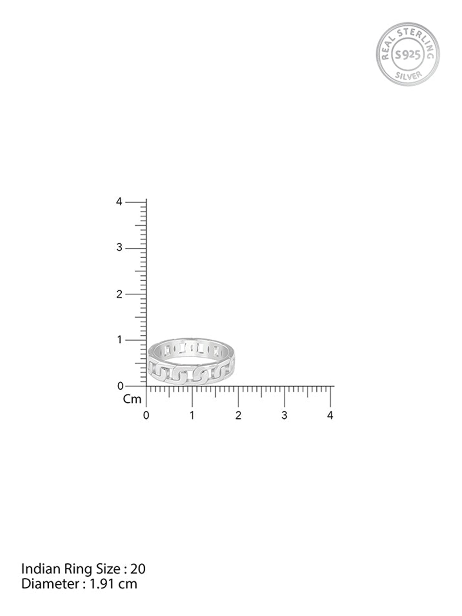 Silver Linked Ring For Him