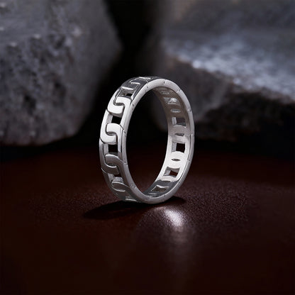 Silver Linked Ring For Him