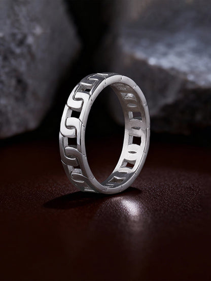 Silver Linked Ring For Him