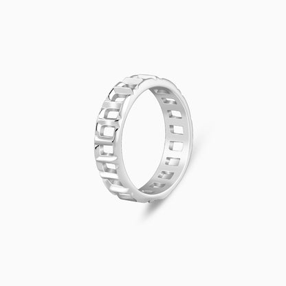 Silver Windowpane Ring For Him
