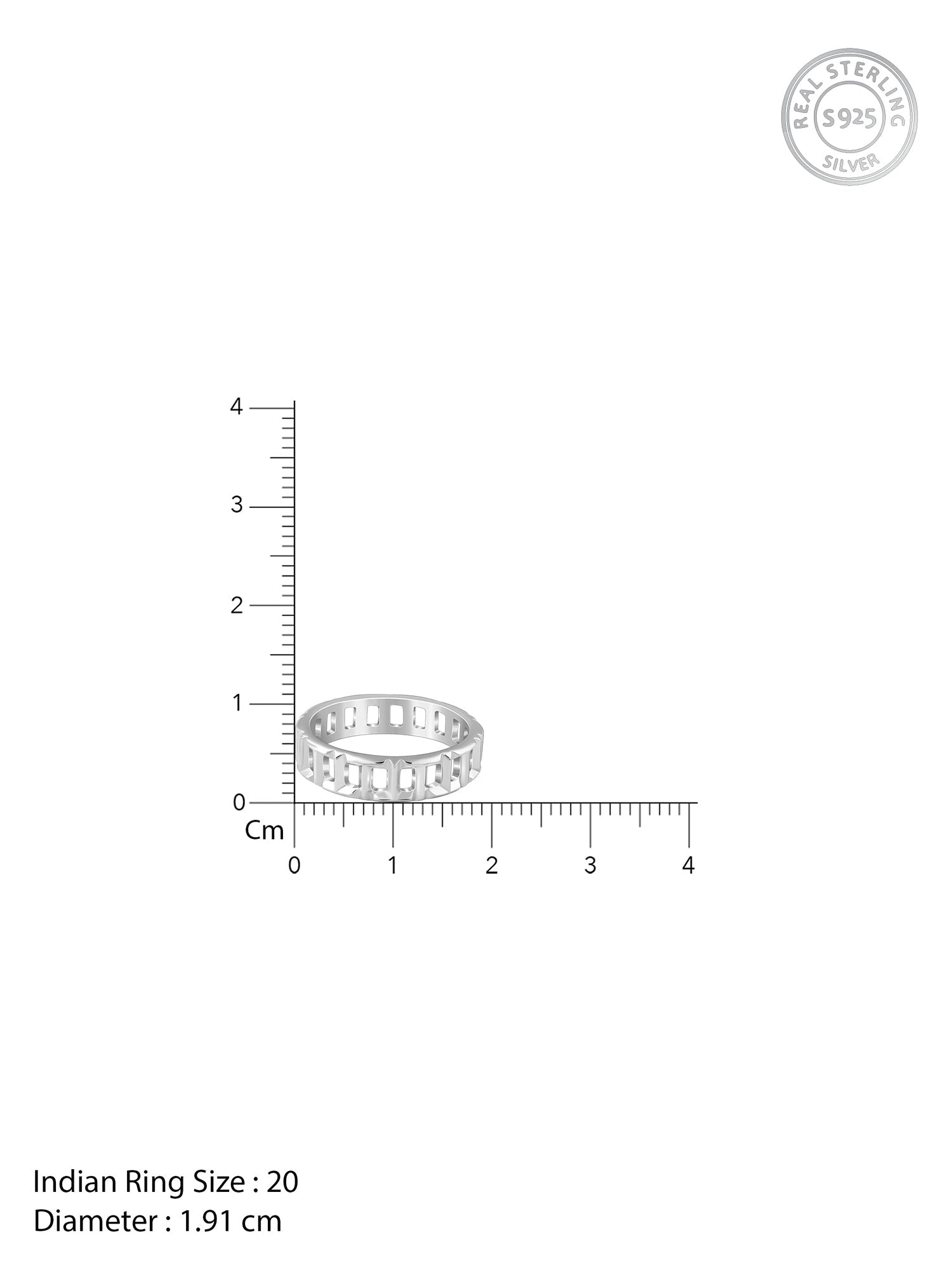 Silver Windowpane Ring For Him