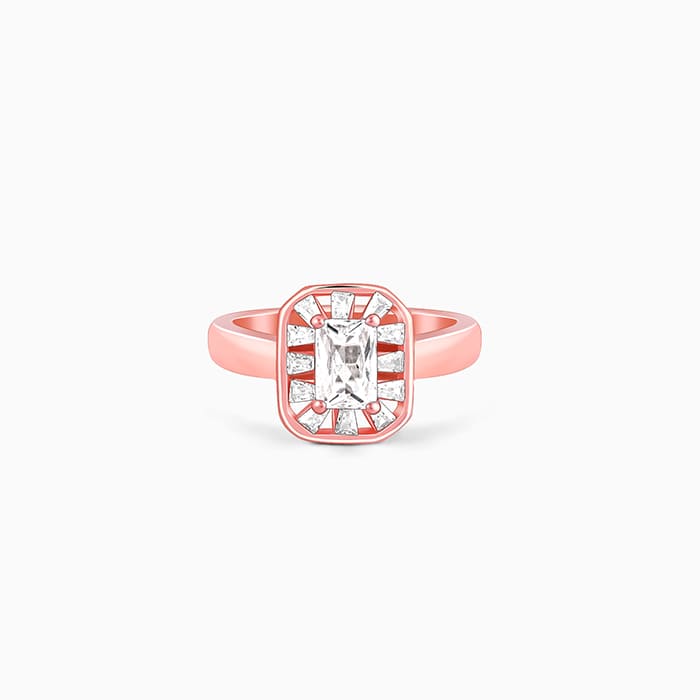 Rose Gold Joyful Square Ring - Image 1