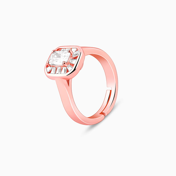 Rose Gold Joyful Square Ring - view 4