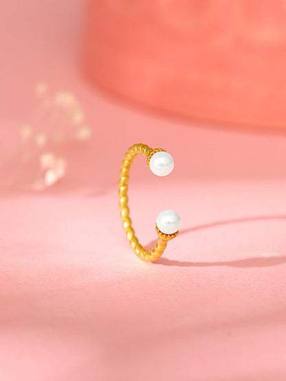 Golden True to Pearl Ring