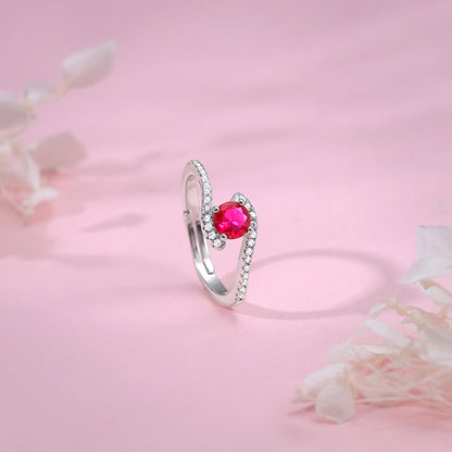 Silver Red Rebel Ring