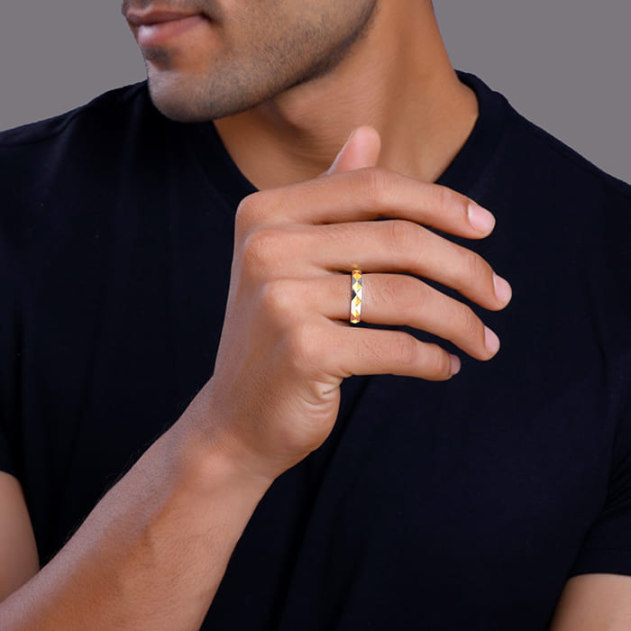 Dual Tone Altruistic Band For Him - view 3