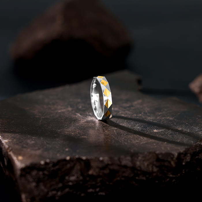 Dual Tone Altruistic Band For Him - view 2