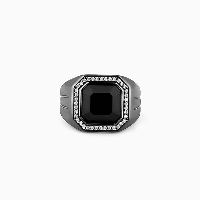 Black Rhodium Reserved Ring For Him - Image 1