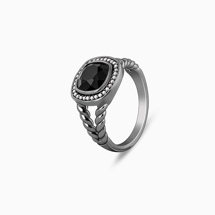 Black Rhodium Bold Fashion Ring For Him - view 4