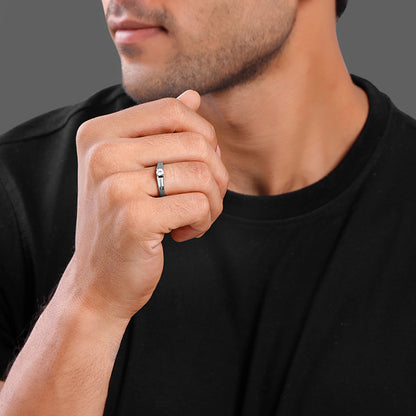 Black Rhodium Classy Zirconia Ring For Him