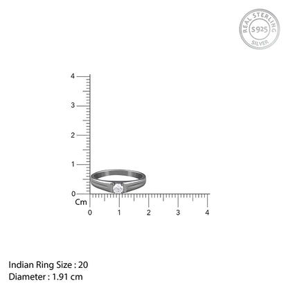 Black Rhodium Classy Zirconia Ring For Him