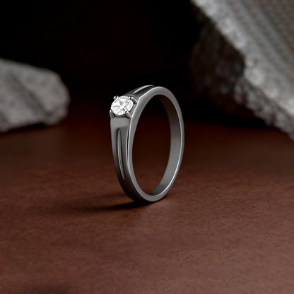 Black Rhodium Classy Zirconia Ring For Him