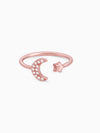 Rose Gold Moon-Star Constellation Ring