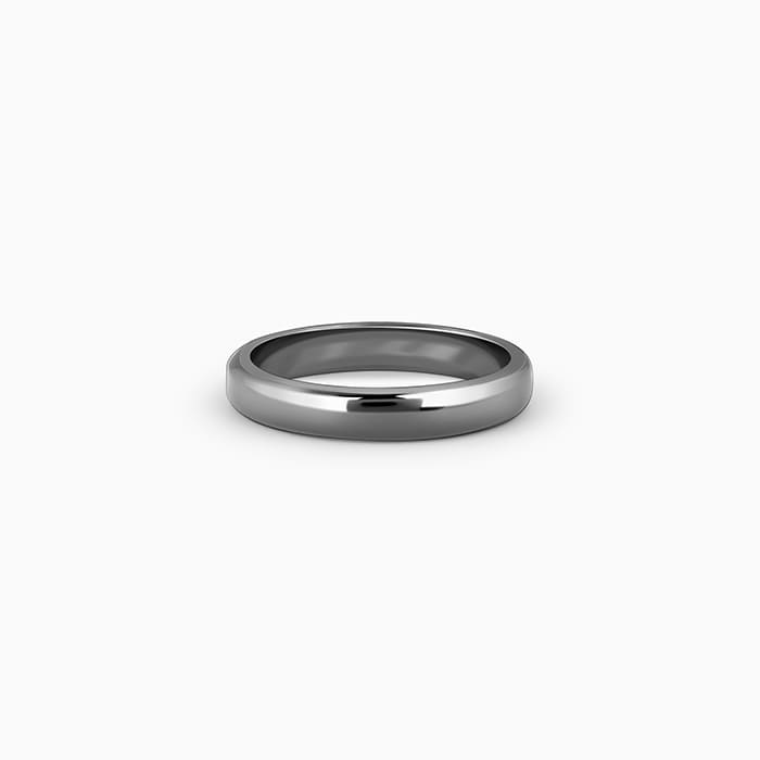 Black Rhodium Solid Band For Him - view 2
