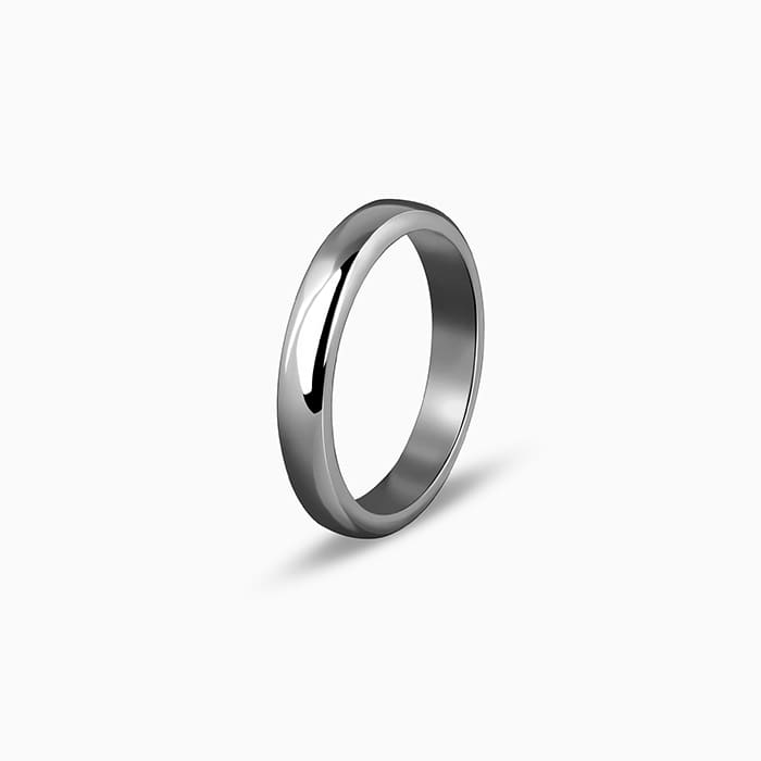 Black Rhodium Solid Band For Him - view 4