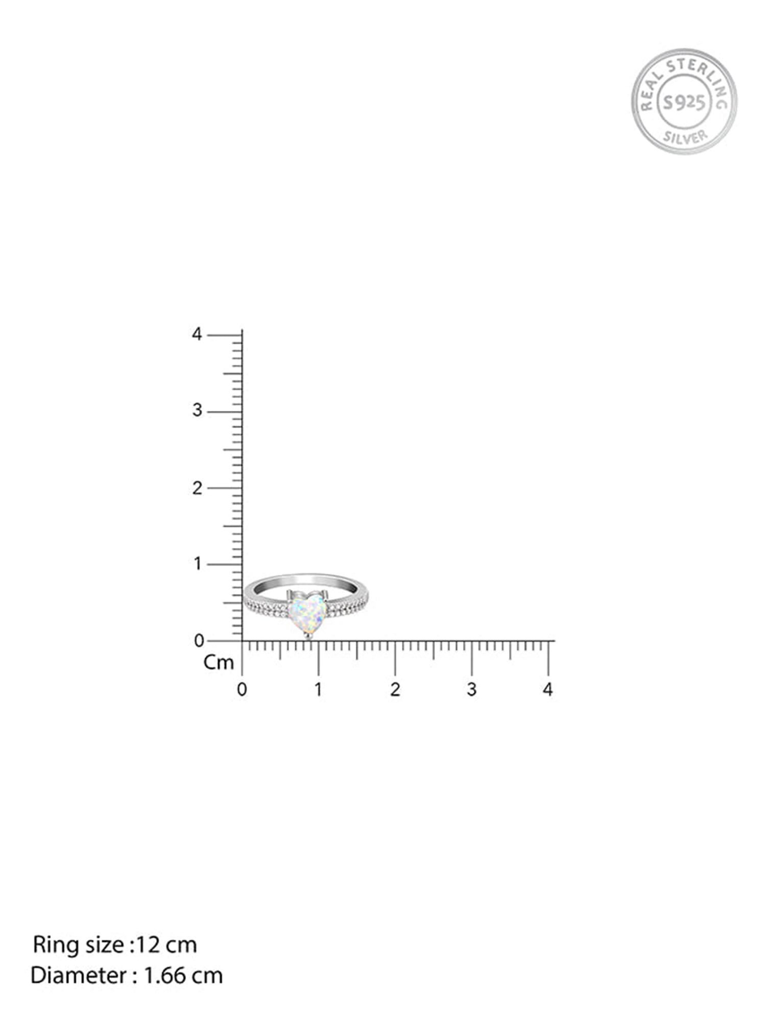 Silver Opal Heart Ring
