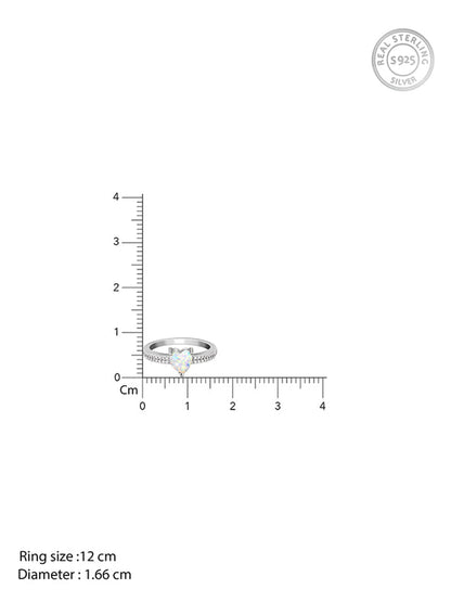 Silver Opal Heart Ring