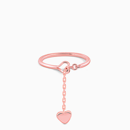 Rose Gold Heart Melting Chain Ring