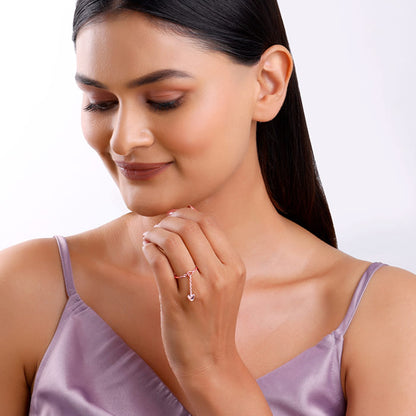 Rose Gold Heart Melting Chain Ring