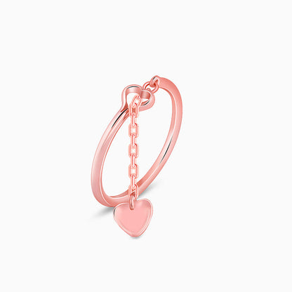 Rose Gold Heart Melting Chain Ring