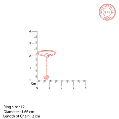 Rose Gold Heart Melting Chain Ring