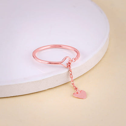 Rose Gold Heart Melting Chain Ring