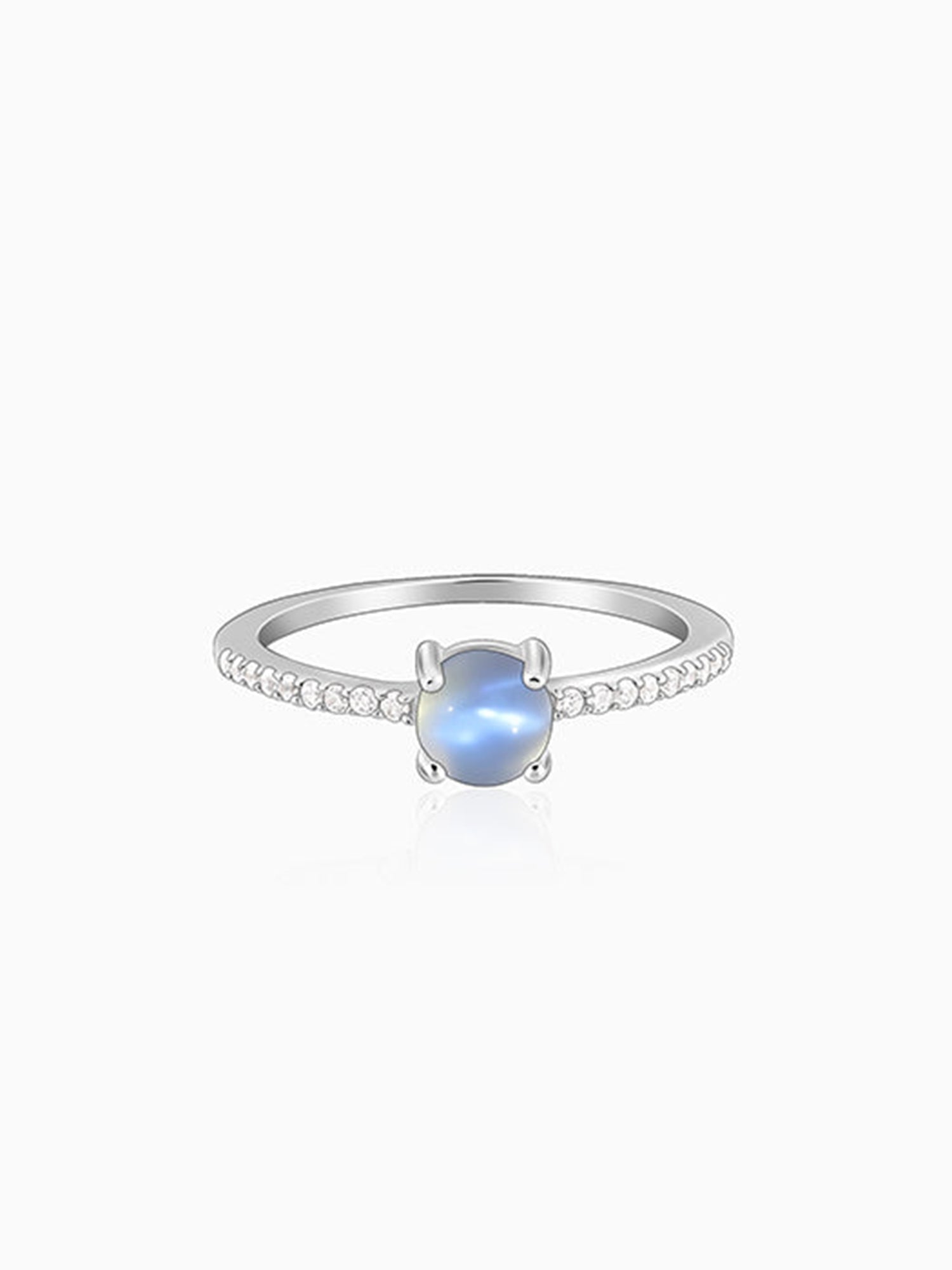 Silver Sparkling Moonstone Ring
