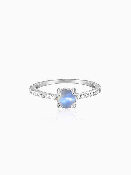 Silver Sparkling Moonstone Ring