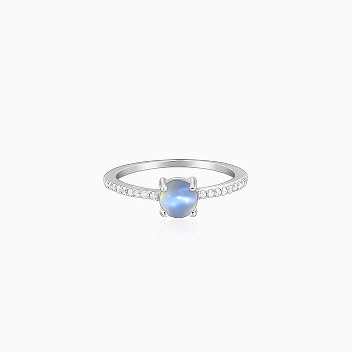 Silver Sparkling Moonstone Ring - Image 1