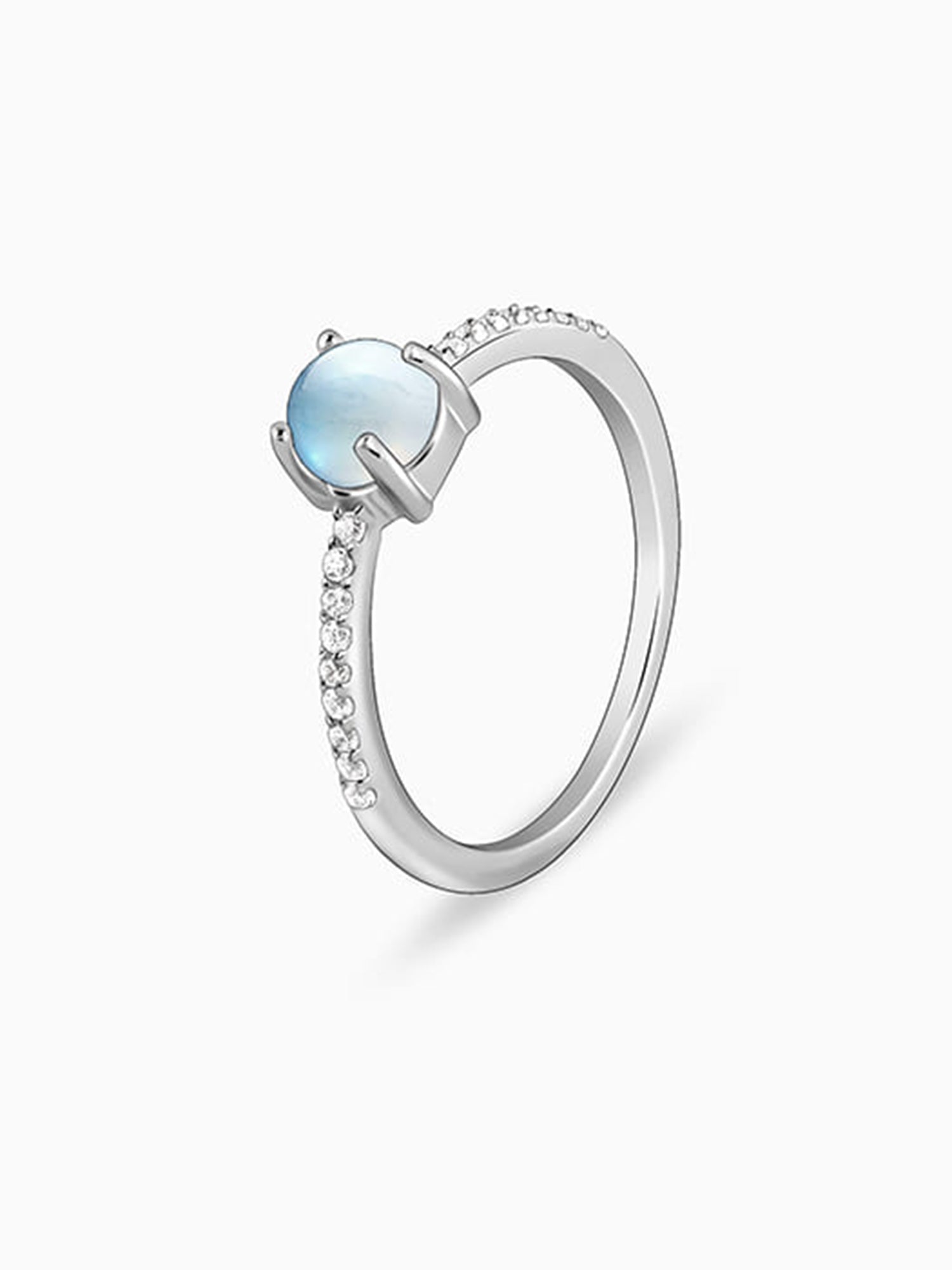 Silver Sparkling Moonstone Ring