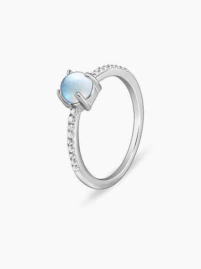 Silver Sparkling Moonstone Ring