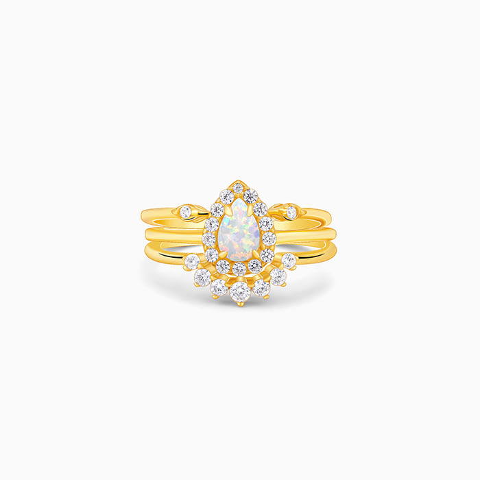 Golden Sunbeam Teardrop Ring - Image 1