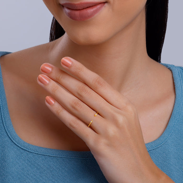 Golden Sunbeam Teardrop Ring - view 6