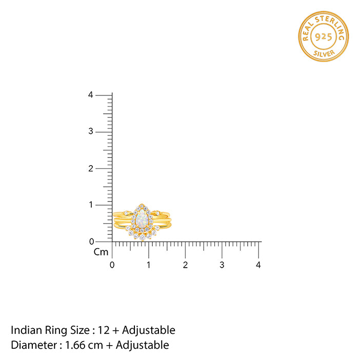 Golden Sunbeam Teardrop Ring - view 11