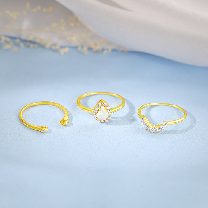 Golden Sunbeam Teardrop Ring - view 2