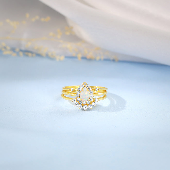 Golden Sunbeam Teardrop Ring - view 3