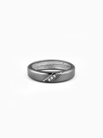 Black Rhodium Zirconia Band For Him