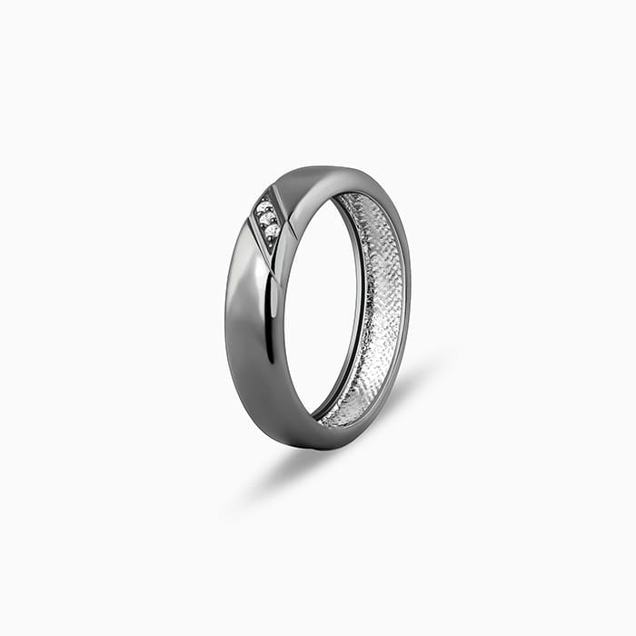 Black Rhodium Zirconia Band For Him - view 4