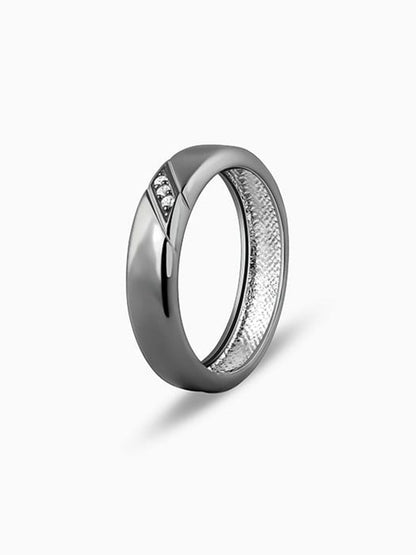 Black Rhodium Zirconia Band For Him