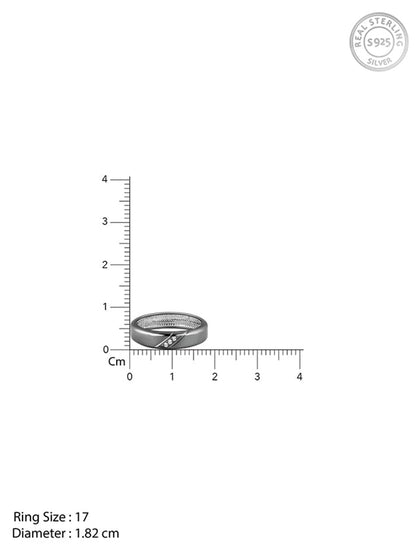 Black Rhodium Zirconia Band For Him