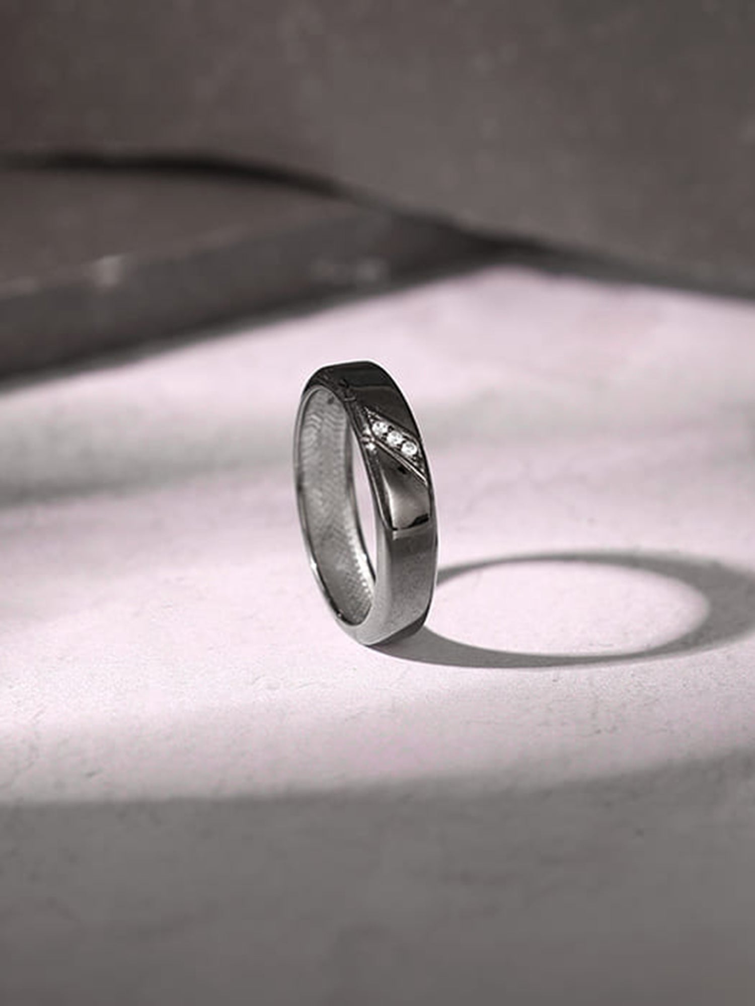 Black Rhodium Zirconia Band For Him