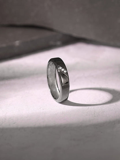 Black Rhodium Zirconia Band For Him