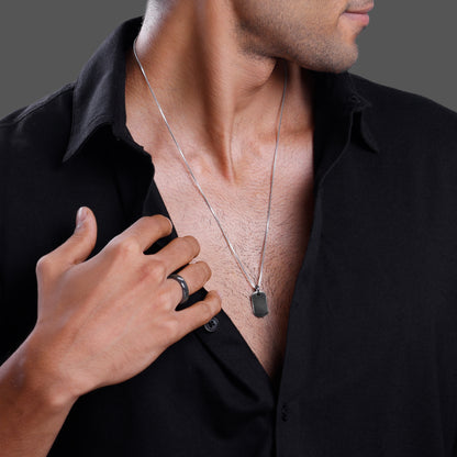 Black Rhodium Noir Edge Set For Him