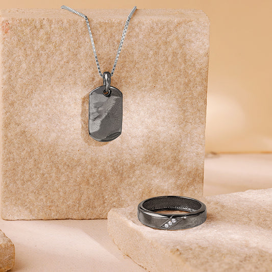 Black Rhodium Noir Edge Set For Him