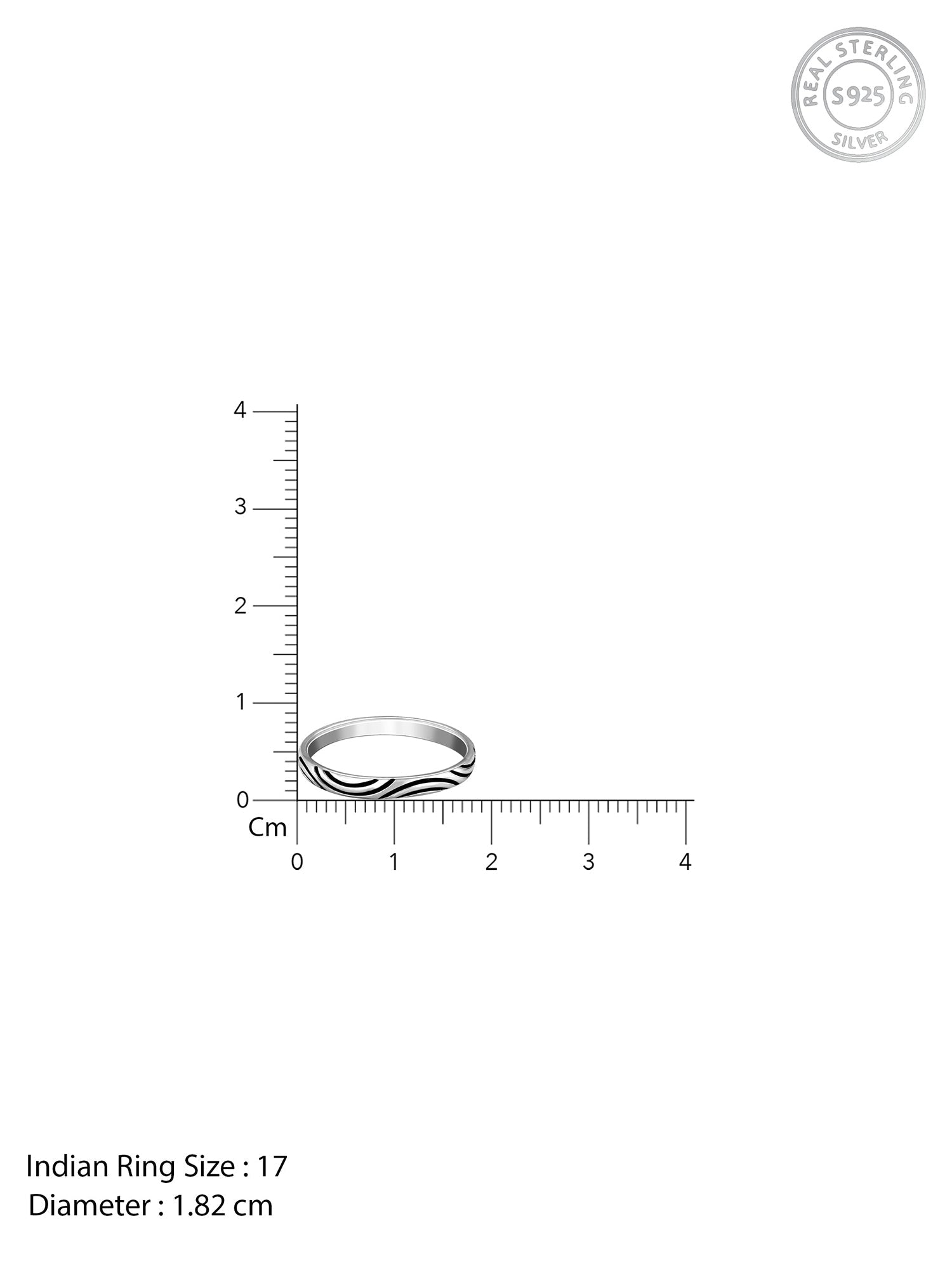 Oxidised Silver Vibrant Wave Ring For Him