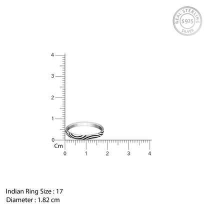 Oxidised Silver Vibrant Wave Ring For Him