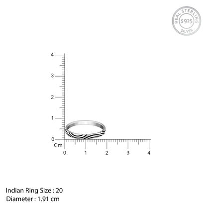 Oxidised Silver Vibrant Wave Ring For Him
