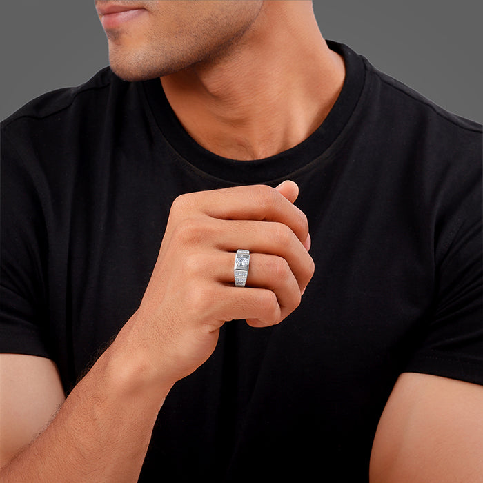 Silver Signet Ring For Him - view 3