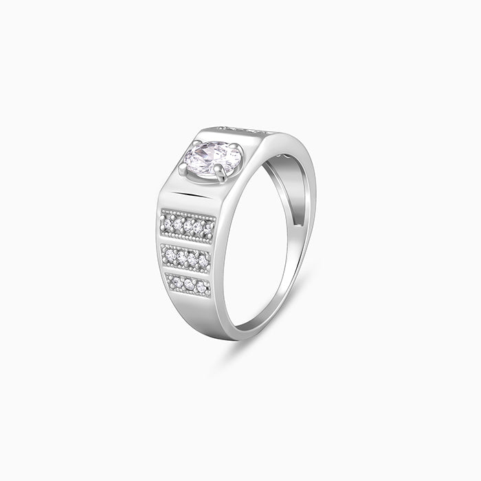 Silver Signet Ring For Him - view 4