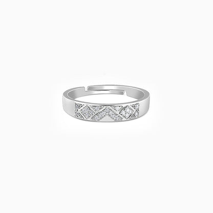 Silver Modern Minimalism Ring For Him